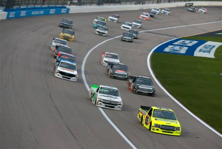 His ThorSport's teammates Matt Crafton (88) and Grant Enfinger finished sixth and seventh. His ThorSport's teammates Matt Crafton (88) and Grant Enfinger finished sixth and seventh.